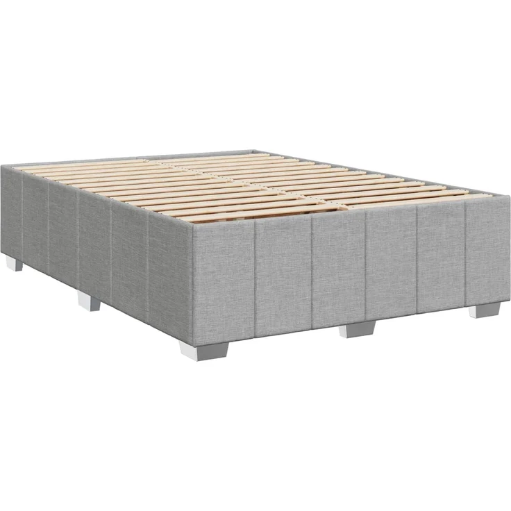 vidaXL Boxspringbett mit Matratze Hellgrau 160 x 200 cm Stoff 3454176 – Bild 5