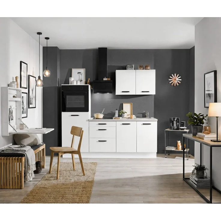 wiho Küchen Küchenzeile Compact: Kleines Format, große Ausstattung, optional mit E-Geräten, Variante ohne Kühlschrank, Breite 210 cm – Bild 2