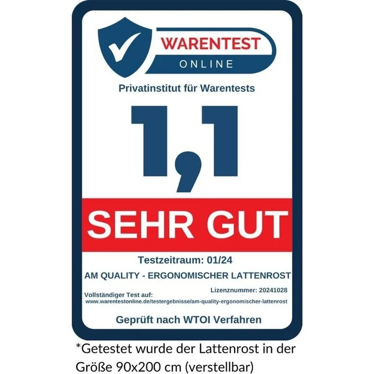 AM Qualitätsmatratzen | Ergonomischer 7-Zonen Lattenrost 100x200 cm, Kopf- & Fußteil verstellbar, gebrauchsfertig geliefert – Bild 2