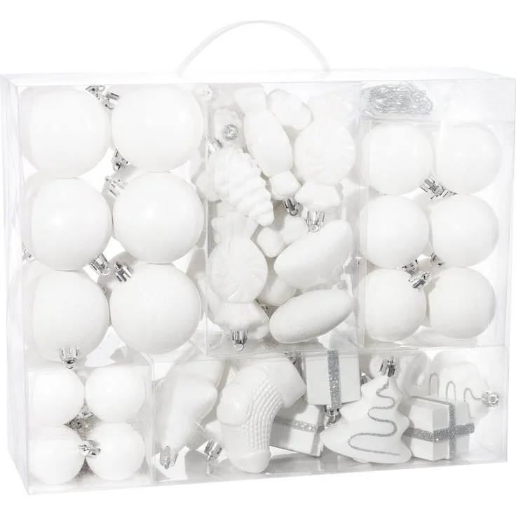 BRUBAKER Weihnachtsbaumkugel 77-teiliges Weihnachtskugel-Set, Christbaumschmuck aus Kunststoff, Weihnachtsdekoration Baumkugeln – Bild 5