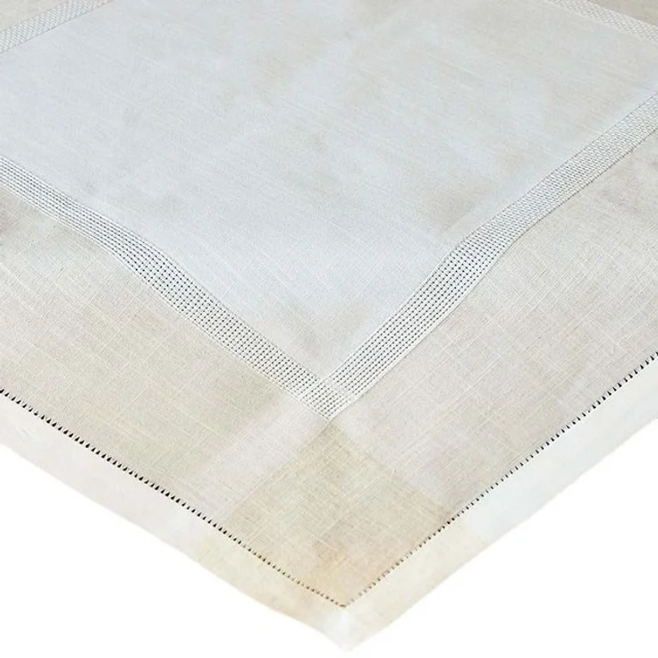 matches21 HOME & HOBBY Tischdecke Tischdecke ALMA Leinenoptik mit Hohlsaum Polyester beige 85 x 85 cm (1-tlg), Pflegeleicht & waschbar bei 30 °C – Bild 2