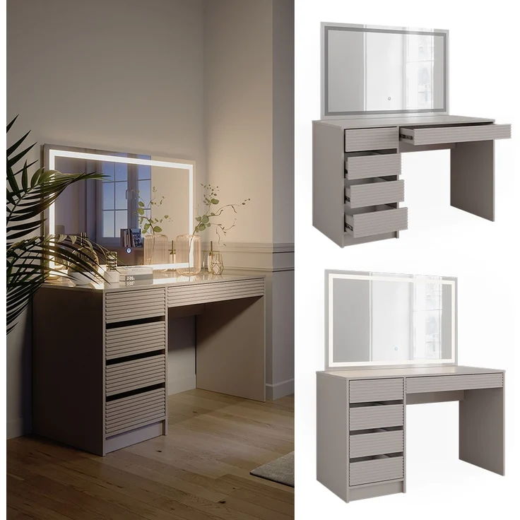 Schminktisch Sherry Cashmere 120 cm mit LED-Spiegel Vicco – Bild 2