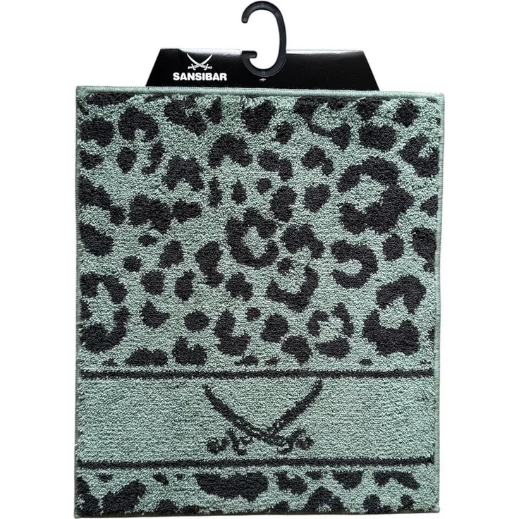 Sansibar Sylt Badematte Badteppich „Leo“ stilvoller Badvorleger mit Leopardenmuster, Höhe 20 mm, rutschhemmend beschichtet, weich, Sansibar-Logo, für Fußbodenheizung geeignet, schnell trocknend, pflegeleicht, Polyester, hoher Komfort durch weichen Flor... – Bild 1