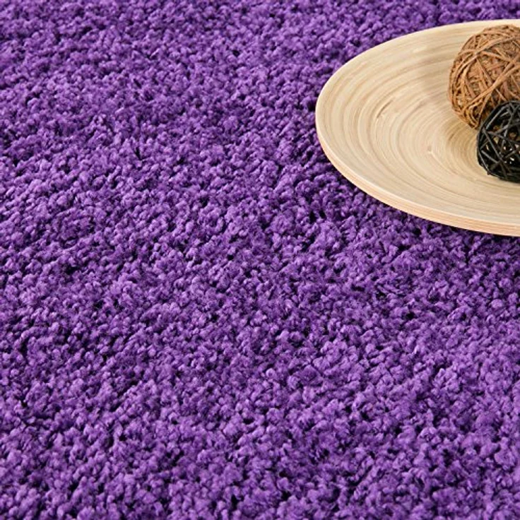 VIMODA Teppich Prime Shaggy Hochflor Langflor Einfarbig Modern Lila für Wohnzimmer, Schlafzimmer, kinderzimmer, Maße:70x250 cm – Bild 5