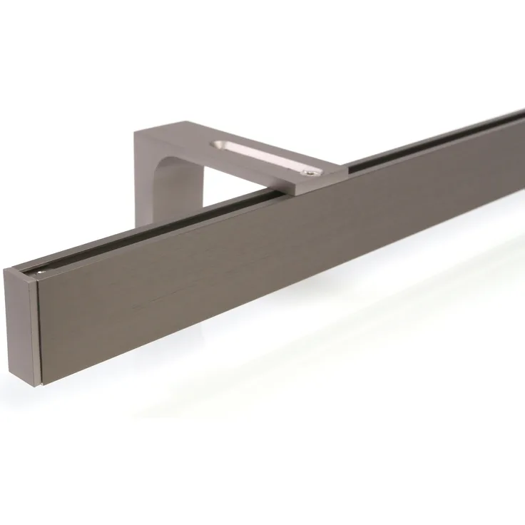 Deco-Raum® Gardinenschiene Innenlauf Loft | Länge: 280cm | Befestigung: Wandträger | Material: Aluminium | Farbe: Edelstahl optik