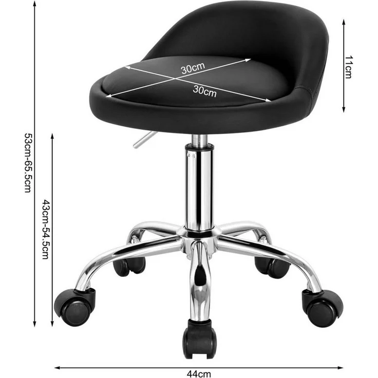 Woltu Bürostuhl, mit Rollen Drehhocker höhenverstellbar Sitzhöhe 43-54,5 cm – Bild 3