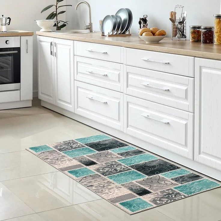 Carpetia Küchenläufer Küchenteppich Modern, rechteckig, Höhe: 5 mm, rutschhemmender Rücken, pflegeleicht, robust – Bild 1