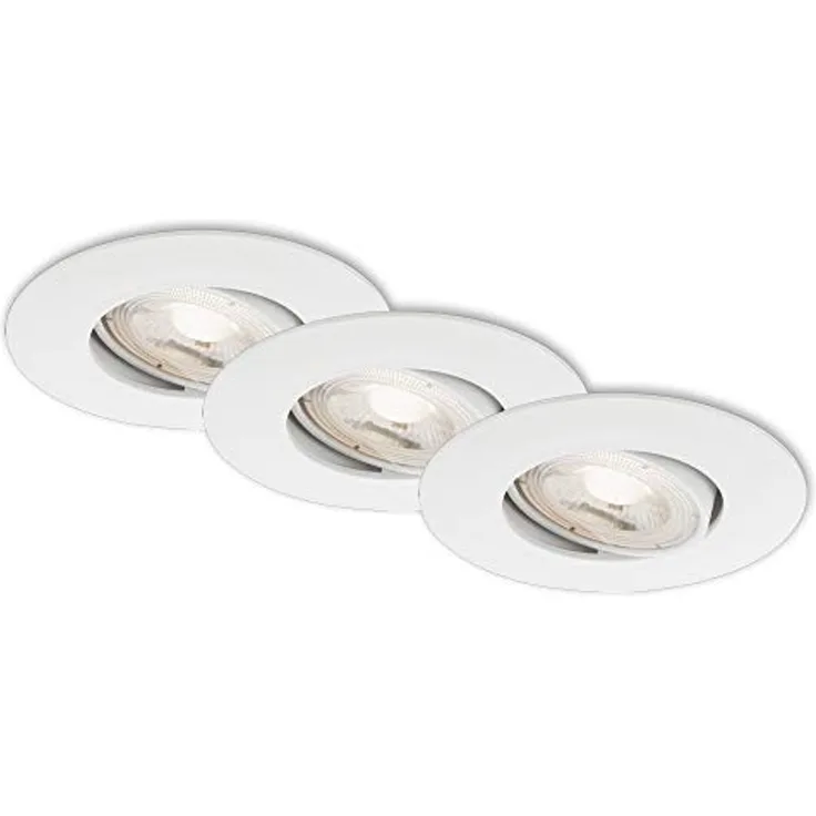 Briloner 3er Set LED Einbauleuchte Nava weiß Ø 9 cm warmweiß dimmbar