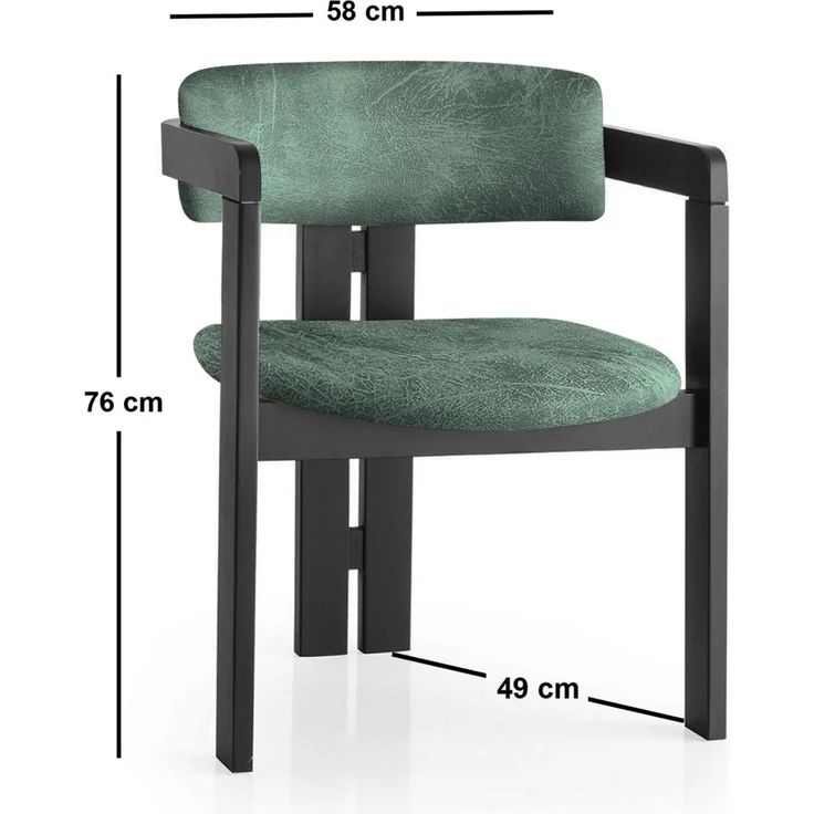 Skye Decor 'CO - 023' Stuhl, Schwarz / Grün, 58 x 76 x 49 cm – Bild 4