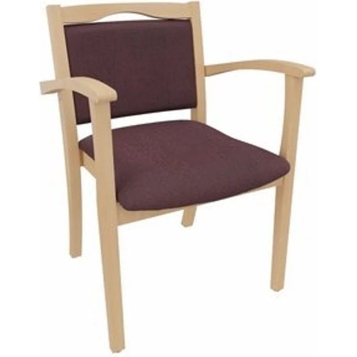 einrichtungsdesign24 Armlehnstuhl 4-Fußstuhl Holzstuhl mit Armlehnen Alexander Seniorenstuhl Esszimmer, Gestell aus Massivholz und stapelbar – Bild 6