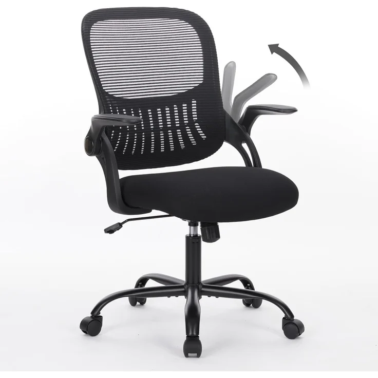 Sweetcrispy Bürostuhl Ergonomisch, Schreibtischstuhl mit Lendenwirbelstütze, Höhenverstellbarkeit Stuhl, Bürostühle mit Armlehne, Office Chair Geeignet für Büro und Schlafzimmer
