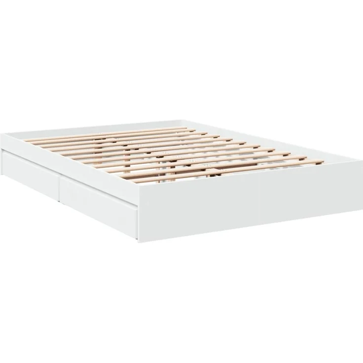 vidaXL Bettgestell mit Schubladen Weiß 160x200 cm Holzwerkstoff 3280643 – Bild 3