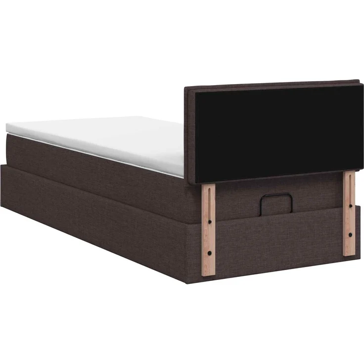 vidaXL Ottoman-Bett mit Matratze und LED Dunkelbraun 100 x 200 cm 3456804 – Bild 10