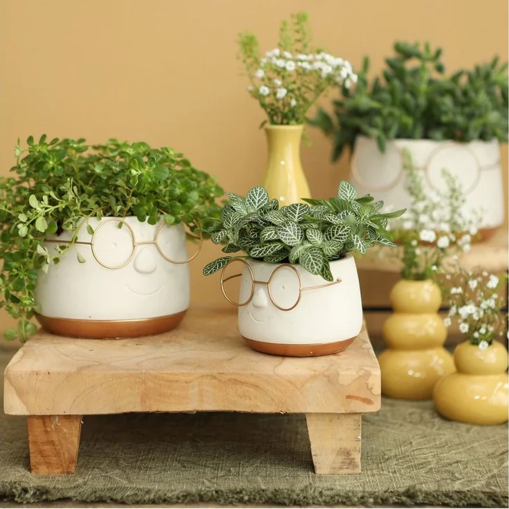 Annastore Übertopf Blumenübertöpfe in witzigem Design (Übertöpfe für Zimmerpflanzen), Blumentöpfe - Übertöpfe aus Keramik - Lustige Blumentöpfe – Bild 2