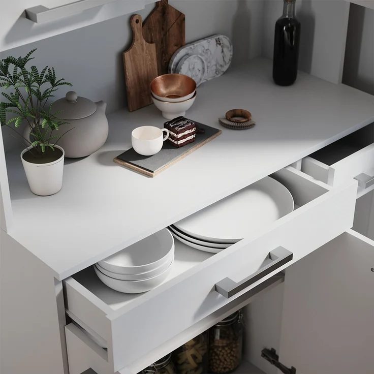 Küchenbuffet Raul Weiß 100.1 x 188.5 cm mit 5 Türen & 2 Schubladen Vicco – Bild 4