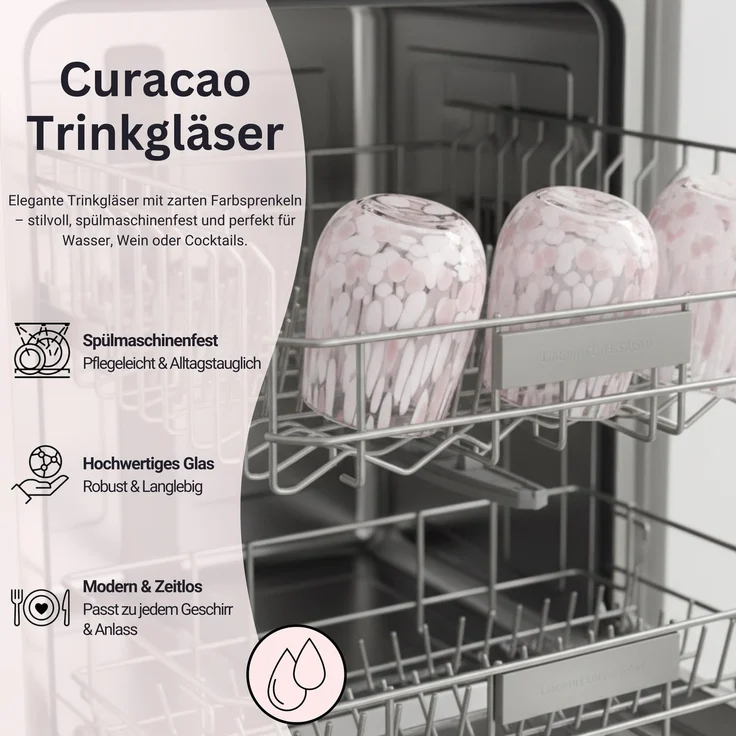 SÄNGER Trinkgläser Set Curacao 4 teilig - weiß/rosa – Bild 4