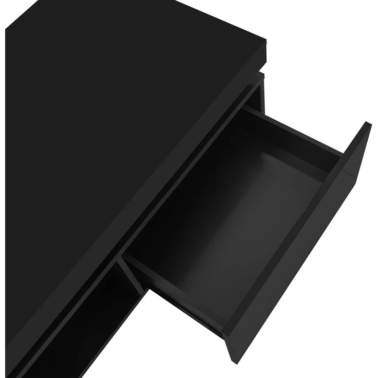 ZUBALIYA Wohnzimmerset 181x38x38 cm, mit LED-Beleuchtung, Hochglanz, aus Spanplatte, Schwarz – Bild 7