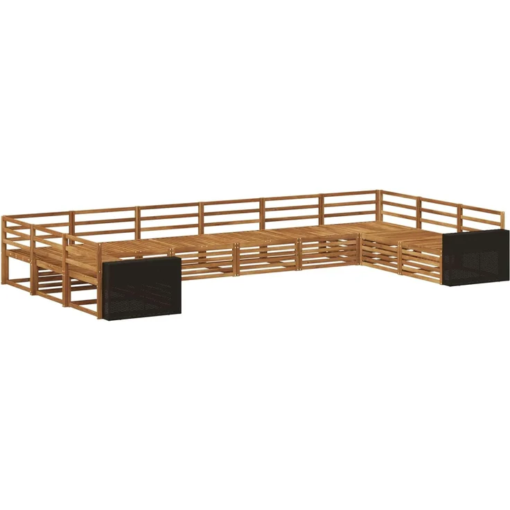 vidaXL Outdoor-Sofagarnitur 10 stk. 10-Sitzer Natur Massivholz Akazie 3383902 – Bild 2