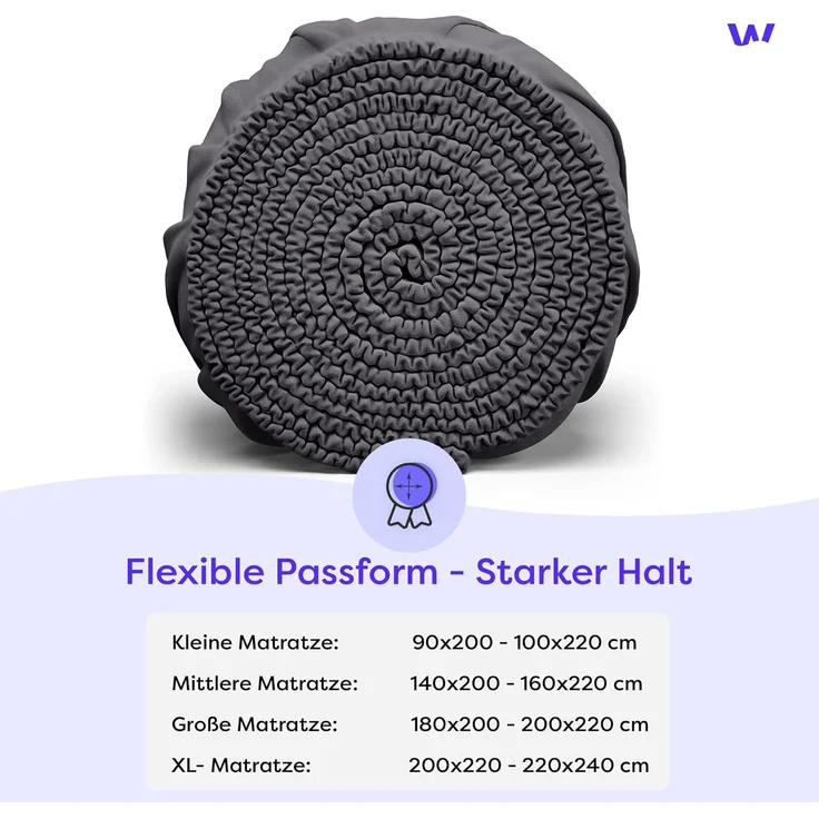 Wolkenfeld Spannbettlaken Boxspringbett Bettlaken - Spannbetttuch für Matratzen bis 40cm, 95% Baumwolle 5% Lycra, Gummizug: Starker & Flexibler Super-Stretch Gummizug für maximalen Halt, Elastisch & Rutschfest: 90x200, 140x200, 160x200, 180x200 & Überg... – Bild 2