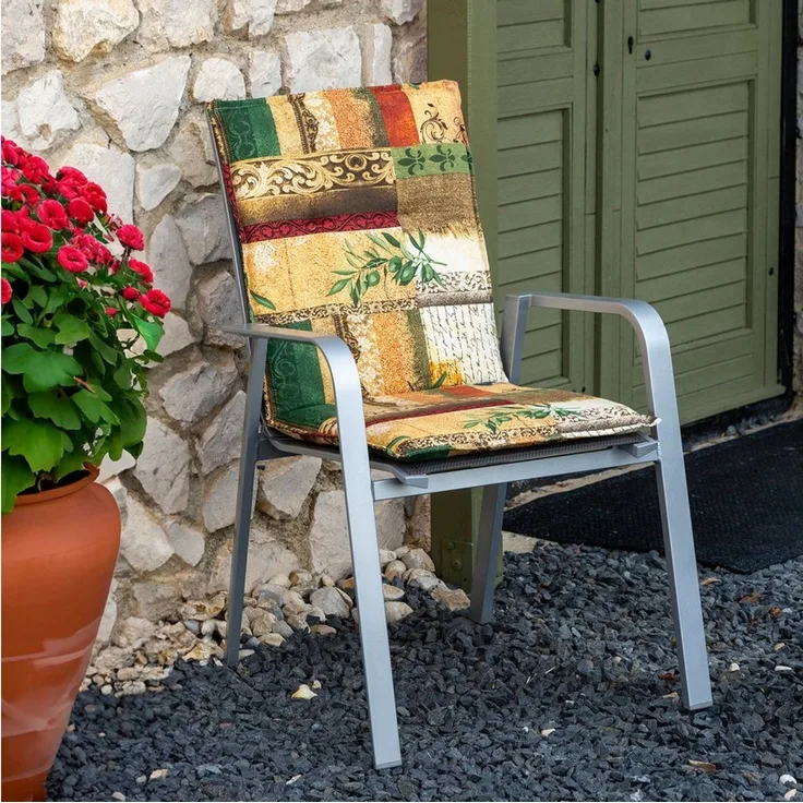 NYVI Polsterauflage Niedriglehner Auflagen Rio 2er Set - Stuhlauflage für Gartenstühle, (2 St), Sitzauflage, Pflegeleicht, Robust, Bequem