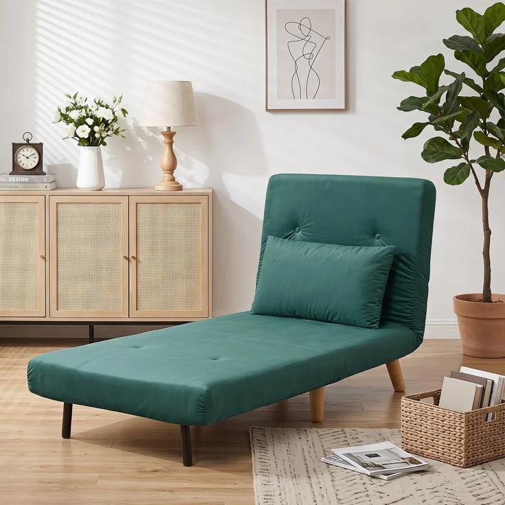 MELAYR, 3-in-1 Schlafsessel, Klappsessel mit Schlaffunktion, 78 x 72 x 79 cm, Dunkelgrün – Bild 4