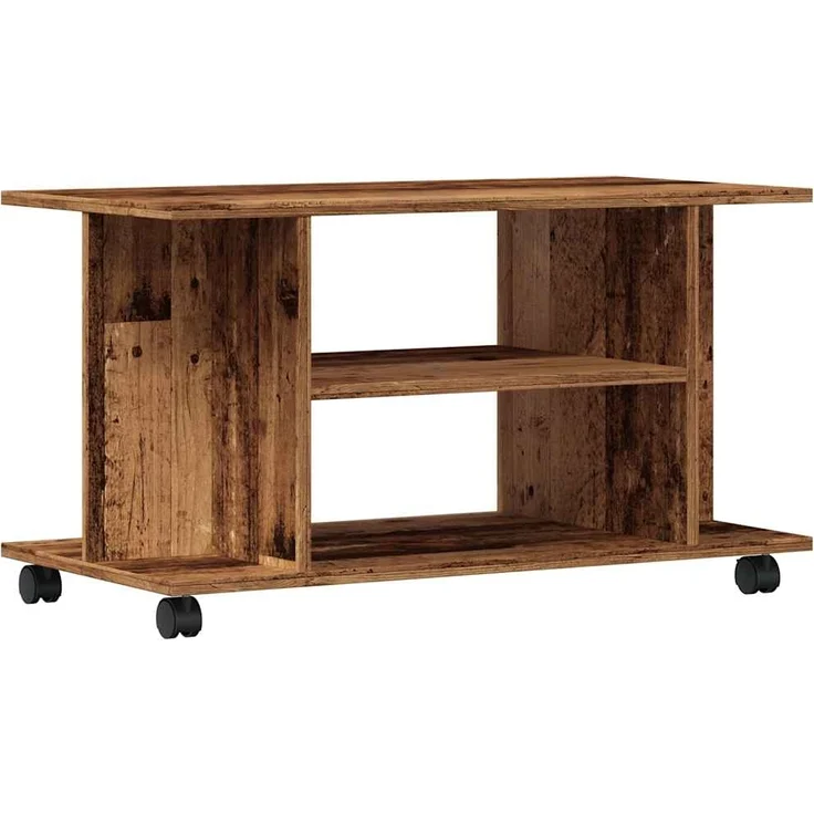 vidaXL TV-Regal mit Rollen Altholz-Optik 80x40x45 cm Holzwerkstoff 855790 – Bild 5