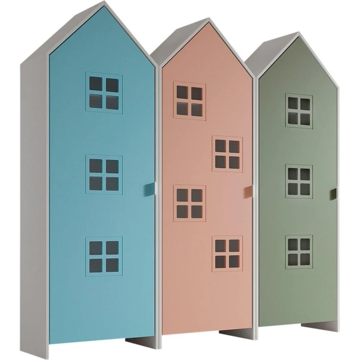 Schrank Casami Bruges 37 x 172,8 x 171,3 cm MDF Blau Rosa Grün