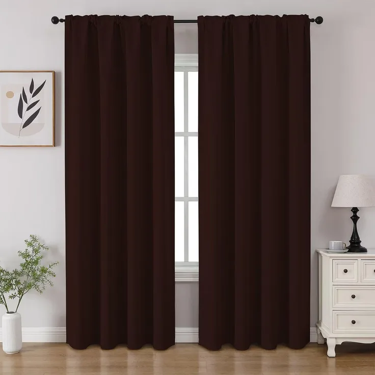 CUCRAF Verdunkelungsvorhänge, 213,4 cm Länge, 2 Paneele, Vorhang-Set, Stangentasche, Raumverdunkelungsvorhänge für Schlafzimmer, Wohnzimmer, isoliert, Thermisch, lichtblockierend, B 132 x L 213 cm,