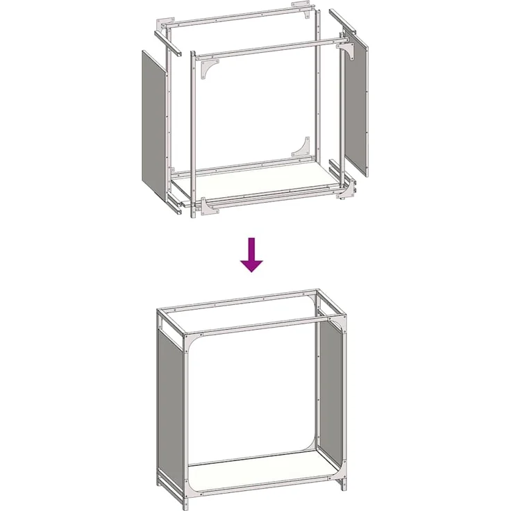 vidaXL Brennholzregal Olivgrün 60x28x65 cm Kaltgewalzter Stahl 864202 – Bild 8