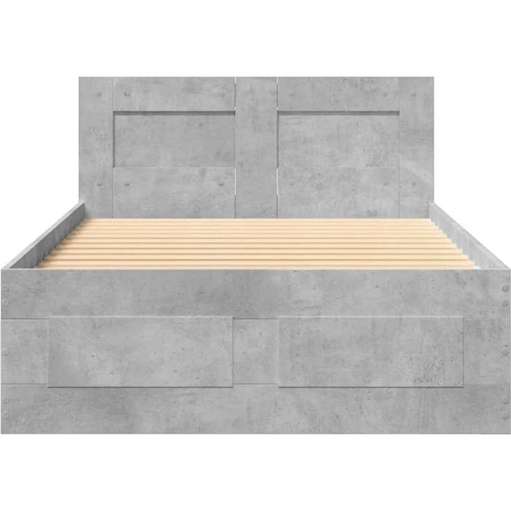 vidaXL Bettrahmen mit Schubladen 2 stk. Betongrau Holzwerkstoff 3429682 – Bild 5