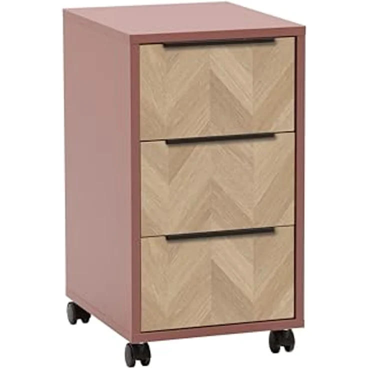 Schildmeyer Rollcontainer Piazza 160759, Mauve/Fischgräten Dekor, 32,6 x 39 x 59,7 cm – Bild 1
