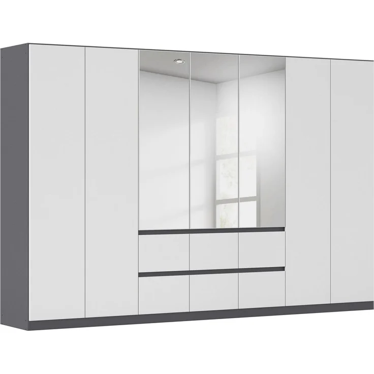 rauch Drehtürenschrank Schrank Garderobe MAINZ Breiten 91/136/181/226/271/315/360, Höhe 210cm (3 verschiedene Ausstattungen BASIC/CLASSIC/PREMIUM (inkl. SOFT-CLOSE) grifflose Front, Außentüren mit Push-to-Open Funktion MADE IN GERMANY – Bild 1