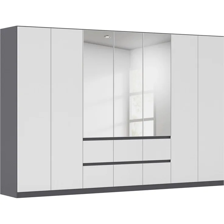 rauch Drehtürenschrank Schrank Garderobe MAINZ Breiten 91/136/181/226/271/315/360, Höhe 210cm (3 verschiedene Ausstattungen BASIC/CLASSIC/PREMIUM (inkl. SOFT-CLOSE) grifflose Front, Außentüren mit Push-to-Open Funktion MADE IN GERMANY