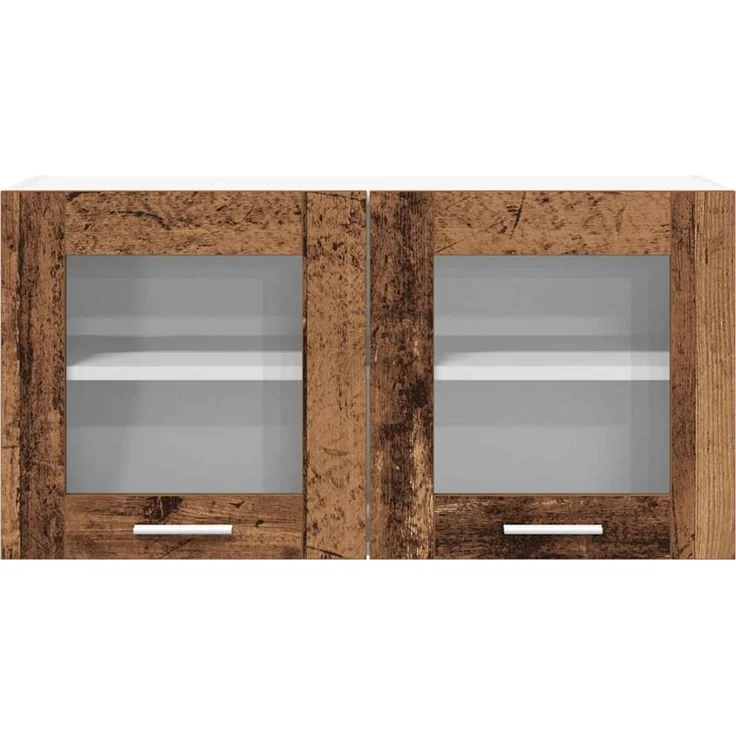 Küchen-Hängeschrank, Wandschrank Altes Holz und Weiß 80 x 31 x 40 cm Holzwerkstoff – Bild 6