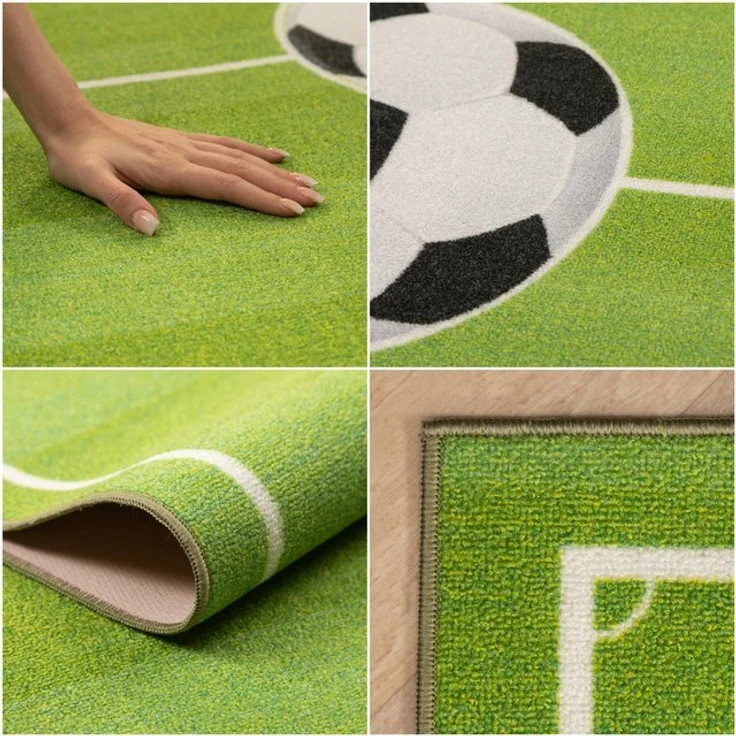 Carpettex Kinderteppich Fußballstadion, Rechteckig, Höhe: 7 mm, Kinderteppich Fußballstadion Teppich Kinderzimmer Rutschfest Waschbar – Bild 4