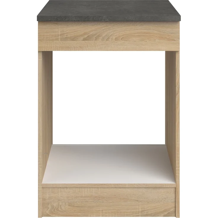 Miniküche >Fumay 21< (6-teilig) in Eiche Nachbildung, Beton Optik dunkel, Breite 200cm – Bild 8