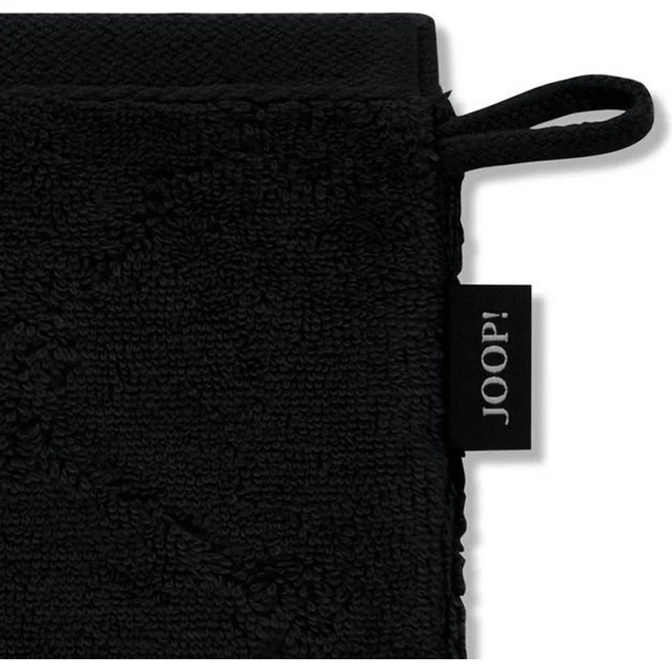 JOOP! Waschlappen, 3er Pack - Waschhandschuh, Doubleface, Walkfrottier Schwarz 16x22cm – Bild 3