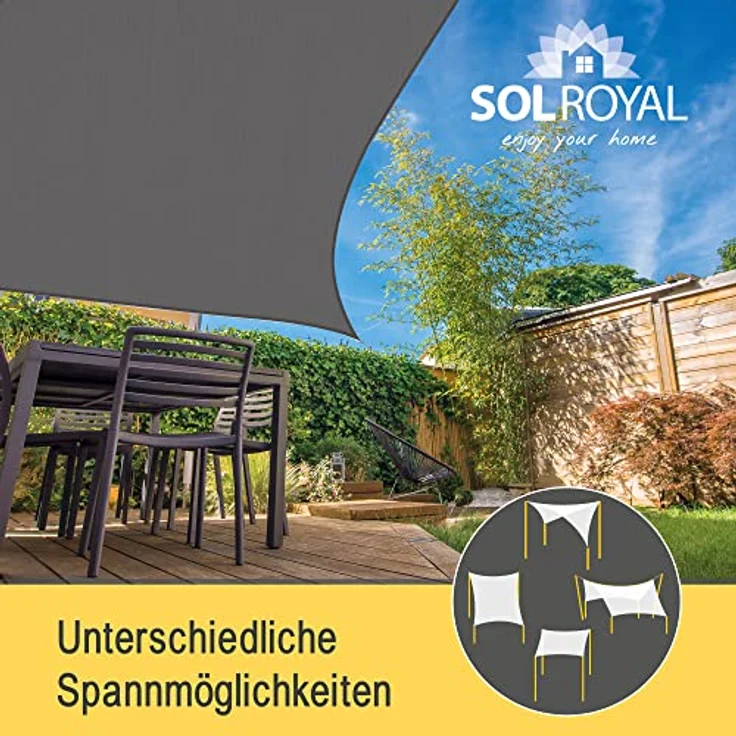 Sol Royal Sonnensegel SolVision HS9, HDPE rechteckig 200x200cm – Bild 7