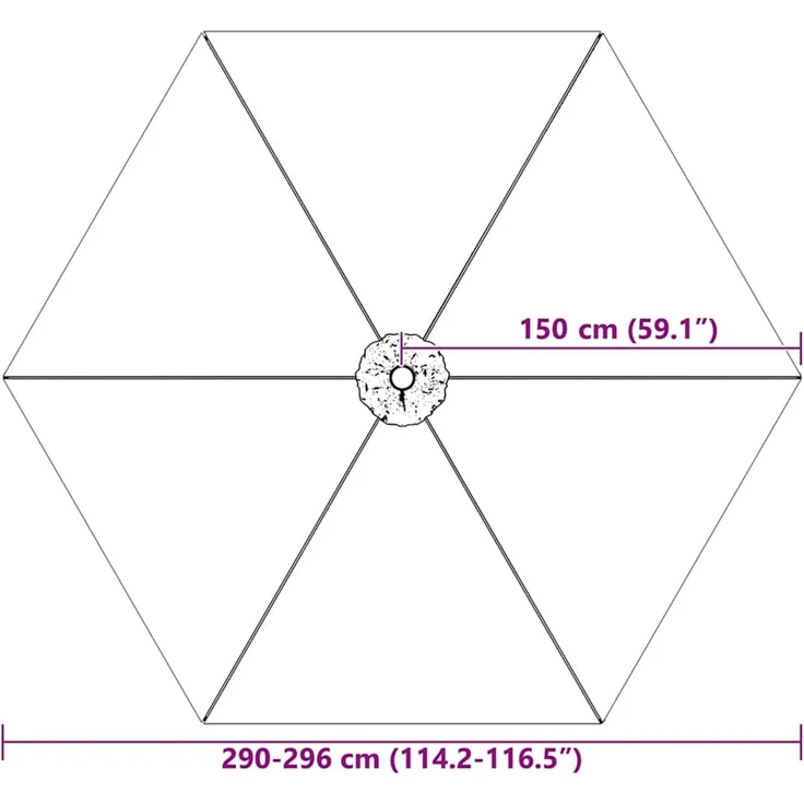 vidaXL Ersatzbezug für Sonnenschirm Sandweiß 300 cm 313795 – Bild 8