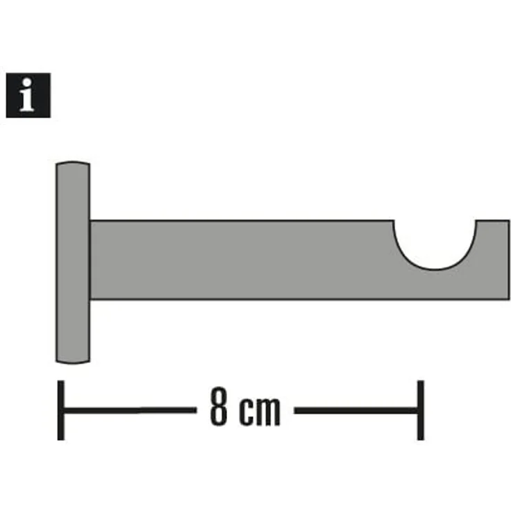 Gardinia Wandträger für Gardinenstange mit Innenlauf Windsor edelstahl-optik Ø 25 mm – Bild 3