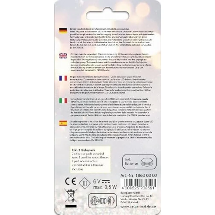 Ludwig Bähr LED-Dekolichter 3x2,2cm warmweiß VE=2 Stück – Bild 2