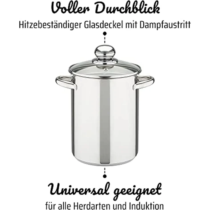 GSW Spargeltopf, Edelstahl 18/8 (1-tlg), Induktion, 4,2 Liter – Bild 4