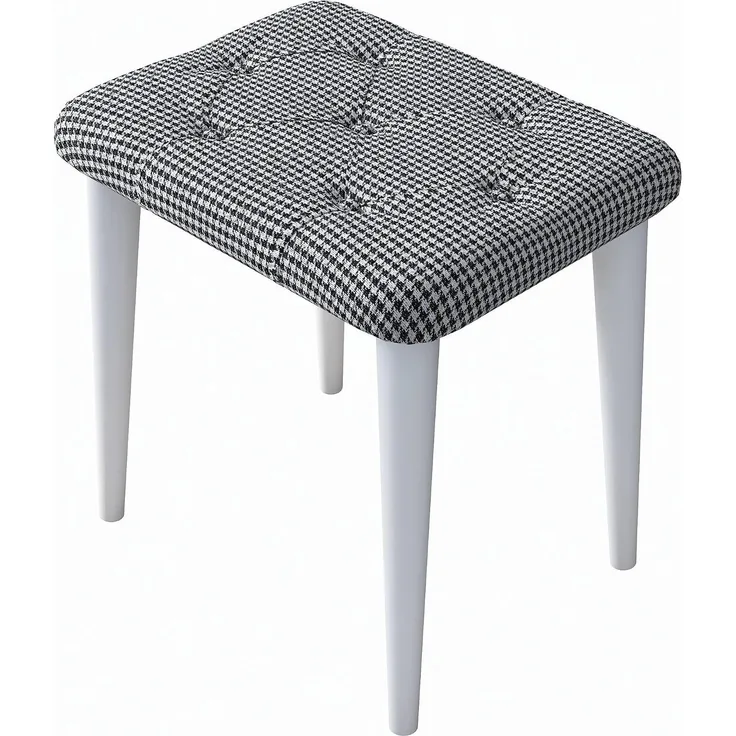 Atelier Del Sofa Stylish Pouffe, Black & White, 45 x 45 x 35 cm | 100% Melamine Coated Particle Board, 18 mm Thickness | Perfect for Modern Living Rooms & Bedrooms