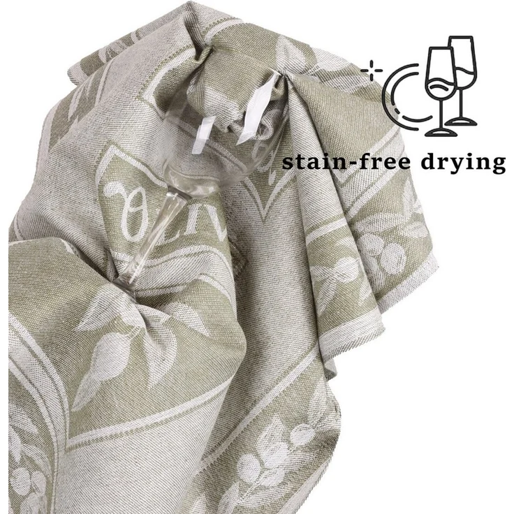 Betz Geschirrtuch 3 Stück Geschirrtücher Halbleinen Küchenhandtuch Olive Größe 50x70 cm, (Set, 3-tlg, 3 Geschirrtücher), Halbleinen Jacquard – Bild 2