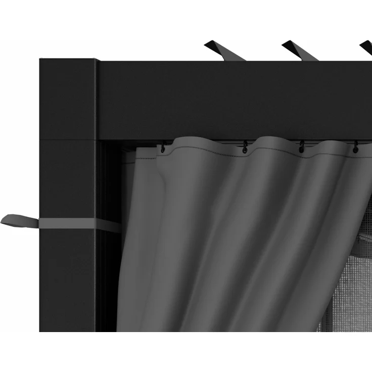 Blumfeldt Pergola 3x4 m - Verstellbares Lamellendach, Wasserdicht & Winterfest, Inkl. Vorhänge & Moskitonetze, UV-Schutz, Aluminium-Rahmen, Schwarz – Bild 7