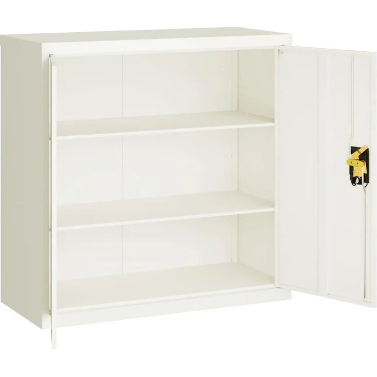 vidaXL Aktenschrank Weiß 90x40x90 cm Stahl 339728 – Bild 3