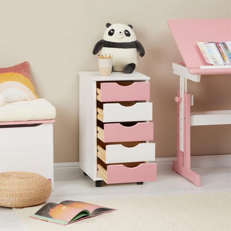 IDIMEX Rollcontainer LAGOS, Rollcontainer Kiefer Bürocontainer Rollwagen Container 5 Schubladen – Bild 5