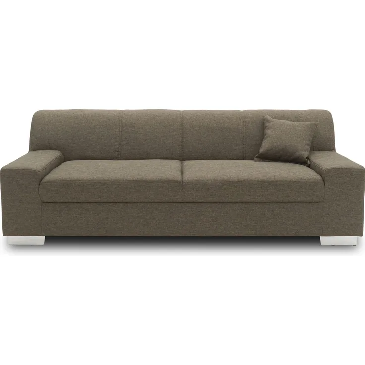 DOMO Collection Bero Kis, 2,5 Sitzer inkl. Zierkissen, Webstoff stone, 212 cm