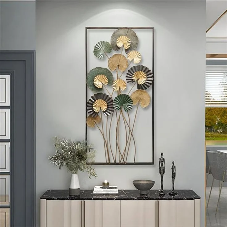 Dekoleidenschaft Metallbild 3D Wandbild "Blätter" oder "Gingko" aus Metall, verschiedene Modelle, Blätter, Wanddeko, Wandschmuck, Bild für Wohnzimmer, Flur, Schlafzimmer – Bild 3