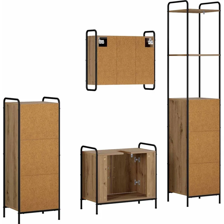 vidaXL Badezimmerschrank-Set 4 stk. Artisan-Eiche 40 x 36 x 200,5 cm 3444668 – Bild 8